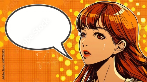 Pop Art Woman With Speech Bubble.