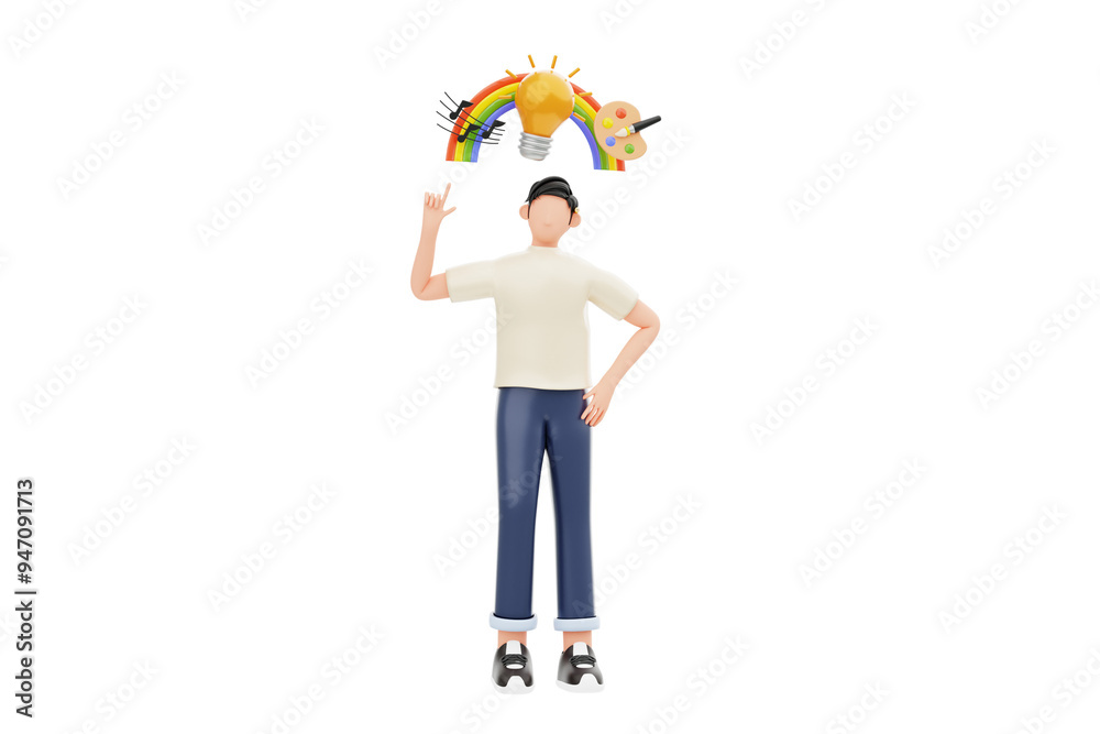 Creative Inspiration 3D Character Illustration. Creative Inspiration 3D Character Illustration.