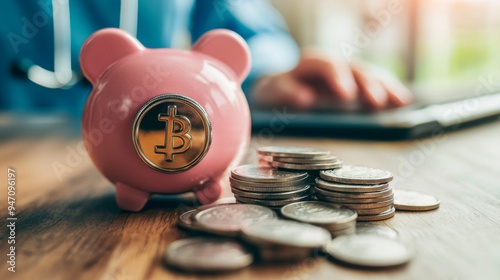 Financial security in healthcare for retirement, focused shot of a secure healthcare savings account being managed