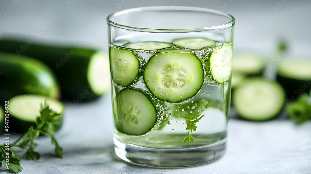 Cucumber Water Refreshing Drink Glass Healthy Detox Cucumber Water Refreshing Drink Glass Healthy Detox