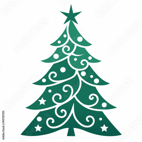 Minimalist Merry Christmas Tree silhouette vector enhances your holiday designs with style
