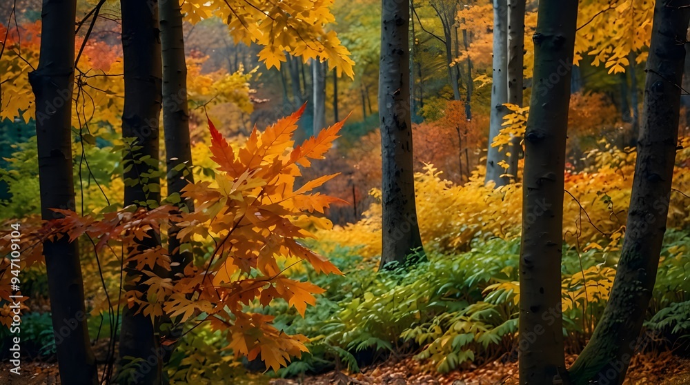 Gorgeous scenery in the autumn. vibrant greenery throughout the park. Falling foliage in a natural setting Gorgeous scenery in the autumn. vibrant greenery throughout the park. Falling foliage in a natural setting