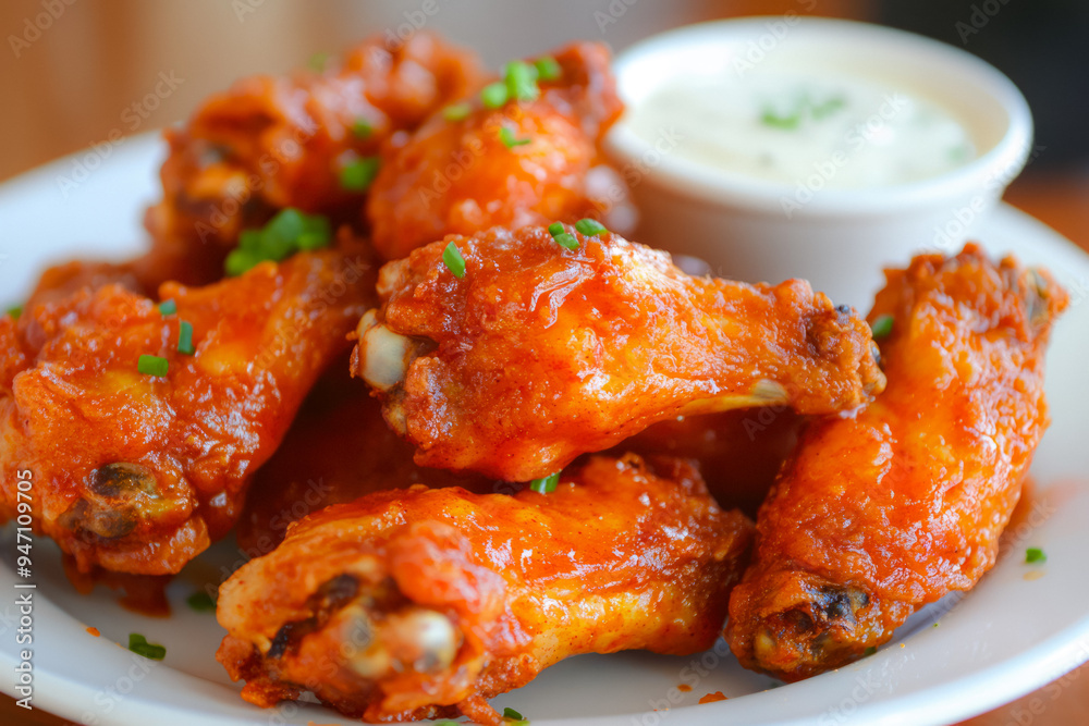 Fried Delicious And Juicy Chicken Wings In Grill Sauce Created With Artificial Intelligence Fried Delicious And Juicy Chicken Wings In Grill Sauce Created With Artificial Intelligence
