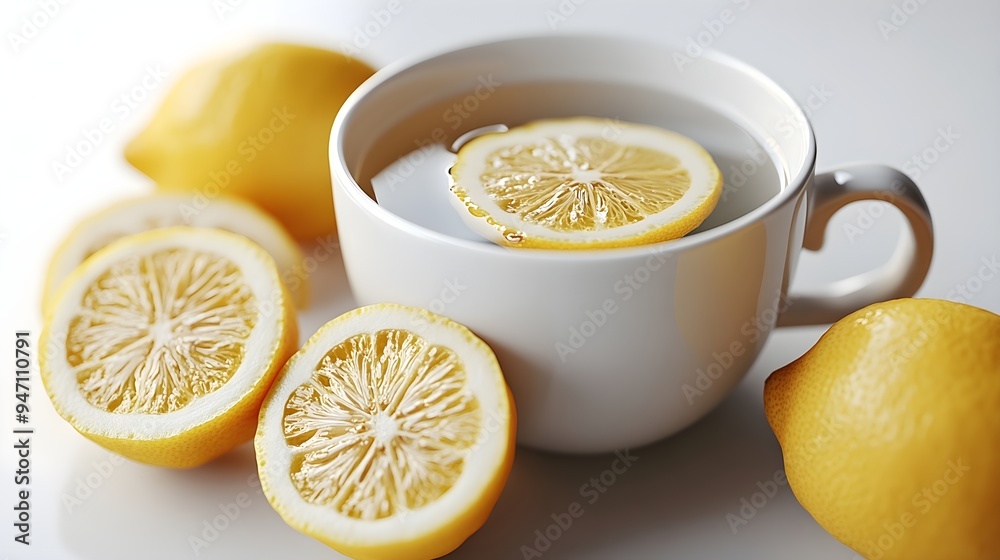 Lemon Tea - Refreshing Drink with Citrus Slices Lemon Tea - Refreshing Drink with Citrus Slices