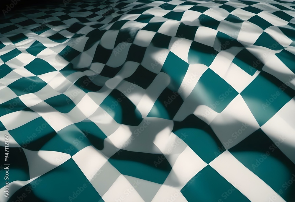 black and white checkered pattern with a wavy black and white checkered pattern with a wavy