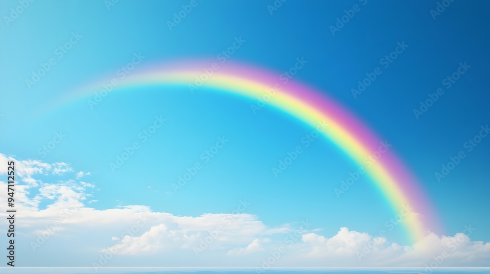 Vibrant and Colorful Conceptual Image of a Bright Rainbow Arching Across the Sky Representing Happiness Positivity and Uplifting Emotions Vibrant and Colorful Conceptual Image of a Bright Rainbow Arching Across the Sky Representing Happiness Positivity and Uplifting Emotions