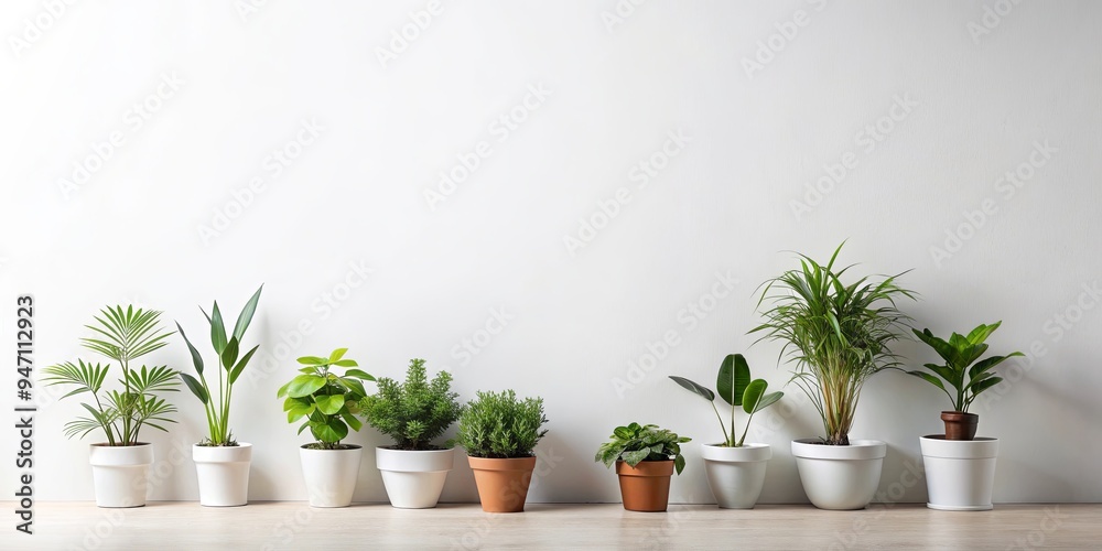 Potted plants placed on a white background, potted plants, indoor gardening, foliage, greenery, houseplants Potted plants placed on a white background, potted plants, indoor gardening, foliage, greenery, houseplants