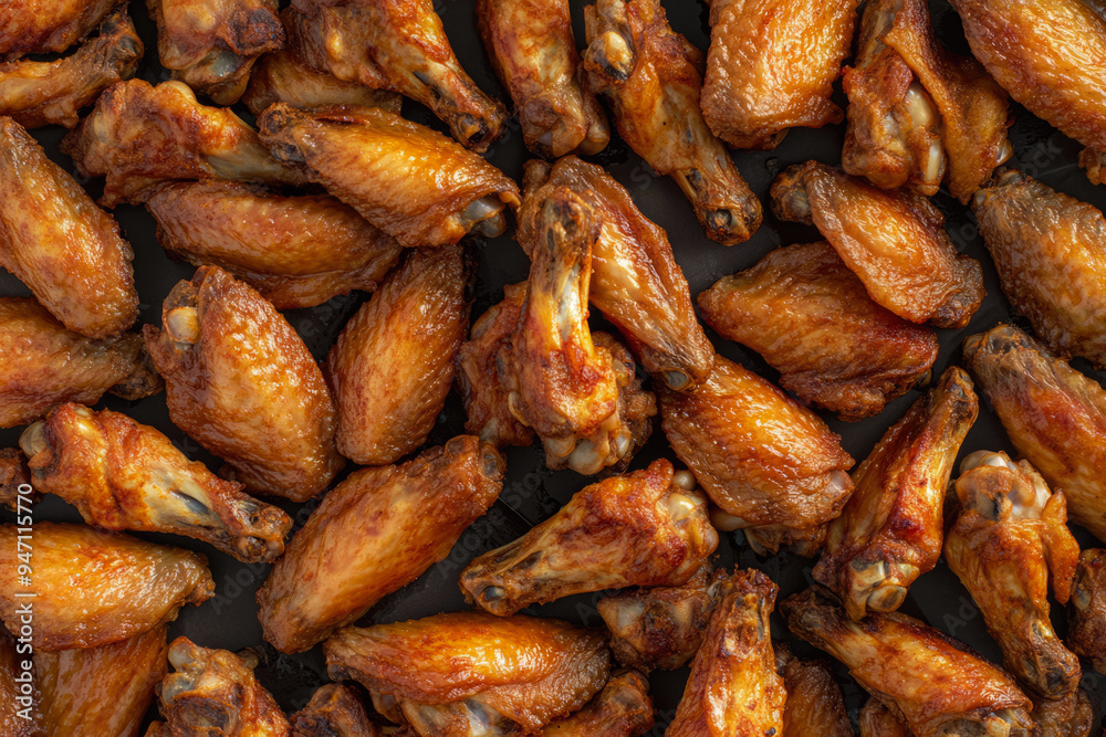 Fried Delicious And Juicy Chicken Wings In Grill Sauce Created With Artificial Intelligence Fried Delicious And Juicy Chicken Wings In Grill Sauce Created With Artificial Intelligence