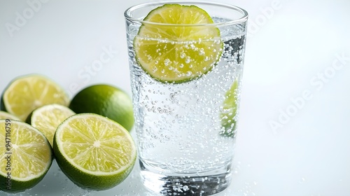 Refreshing Lime Soda Drink with Bubbles