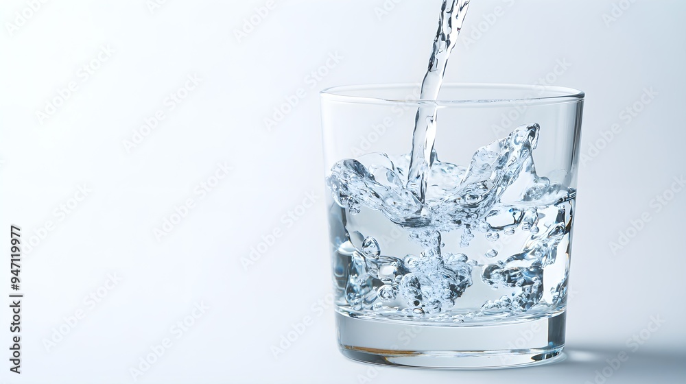 Water Pouring into Glass - Freshness and Hydration Water Pouring into Glass - Freshness and Hydration