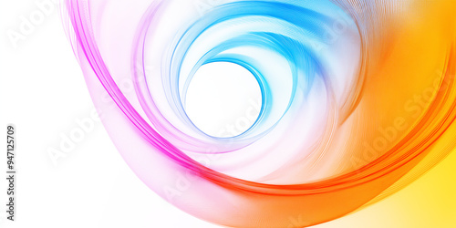 Colorful abstract background with orange pink and blue color, spiral pattern on white background.	