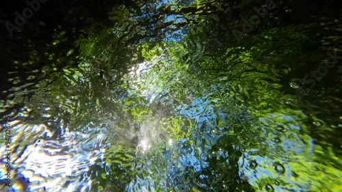 水中水面　森林　水の流れ　小川　長野県上松町　日本