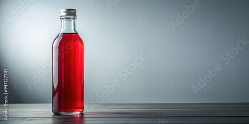 Wallpaper Mural Clear bottle with red liquid , vibrant,container, product, beverage, isolated, shiny, reflection, clear, liquid, red, full Torontodigital.ca