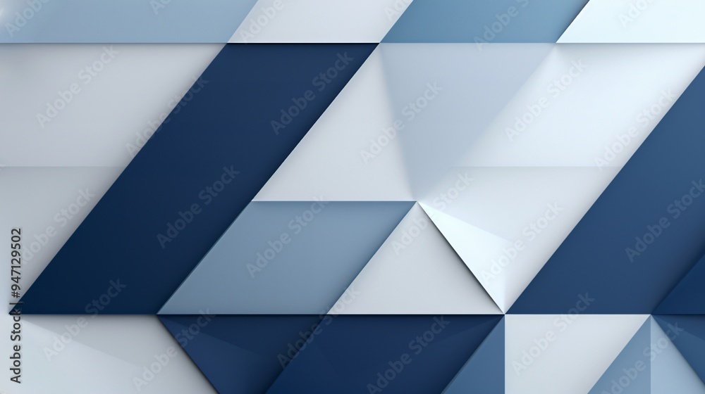 Obraz premium Geometric abstract design in shades of blue and white