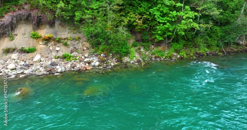 Wallpaper Mural Clear River Waters Flowing through Forest North Cascades Drone Torontodigital.ca
