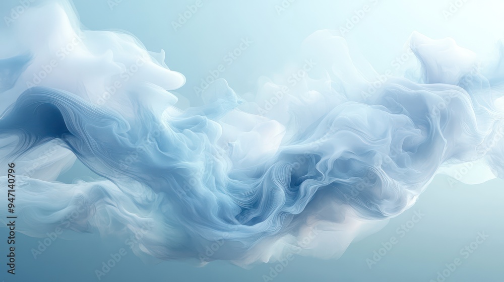 Abstract cloud shapes, smooth transitions, soft white and blue tones Abstract cloud shapes, smooth transitions, soft white and blue tones