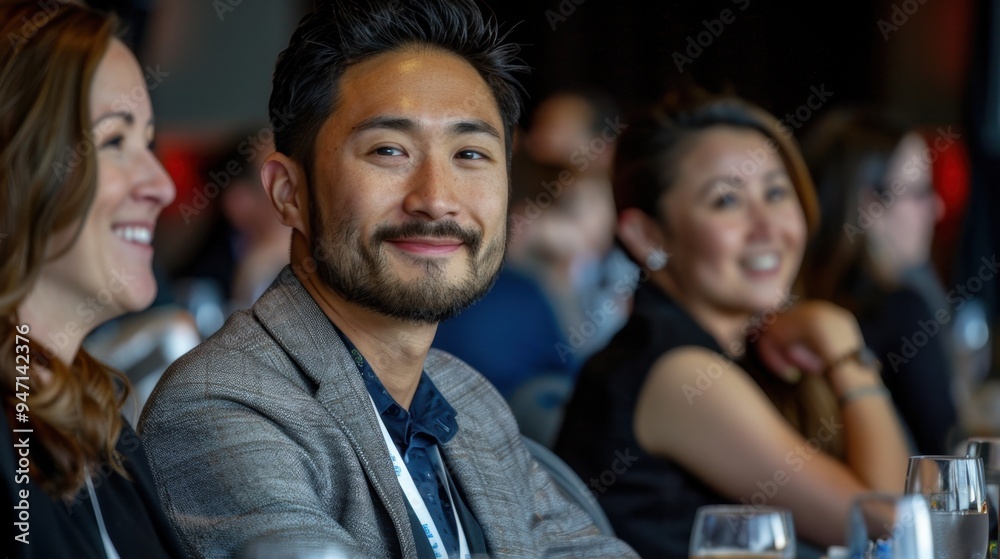 Obraz premium Networking Opportunity: Time set aside for attendees to interact, exchange ideas, and network, fostering valuable connections and collaborations. 
