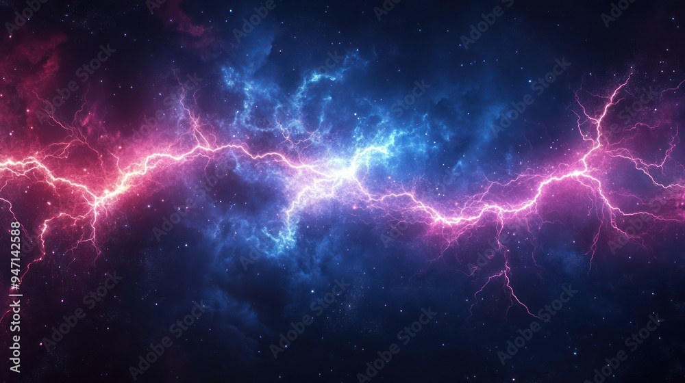 Fototapeta premium Dark background with lightning and thunder