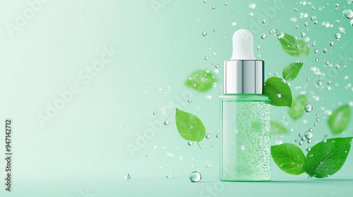 Wallpaper Mural skincare photoshoot with green colors and leaves Torontodigital.ca