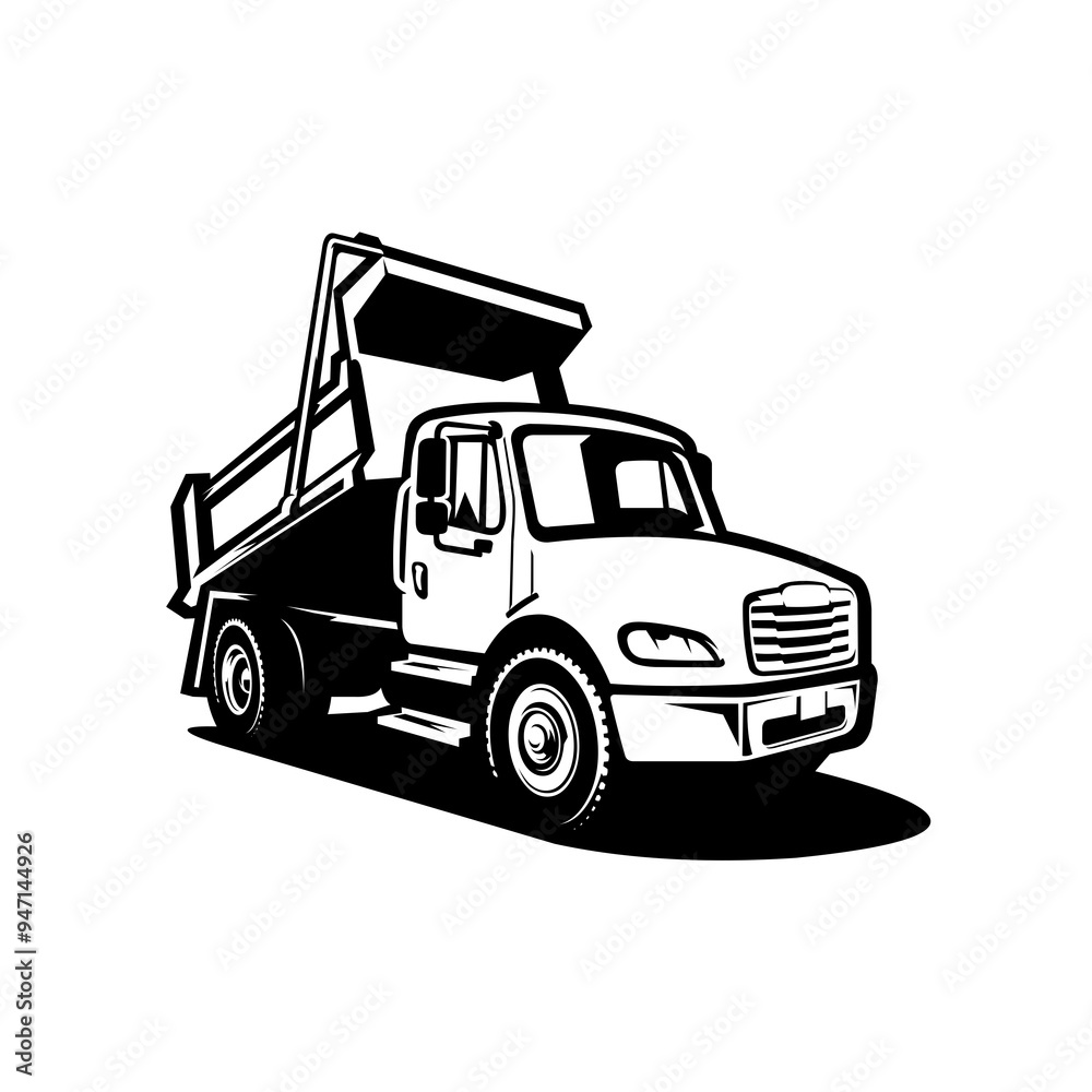 Fototapeta premium Dump truck vector, Tipper truck vector isolated. Best for moving transport related industry