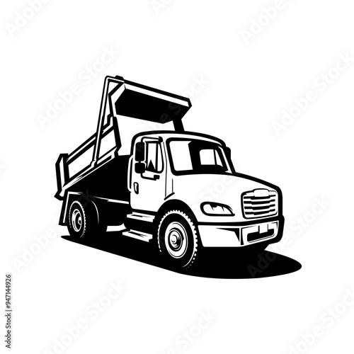Dump truck vector, Tipper truck vector isolated. Best for moving transport related industry