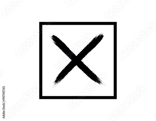 Black X Mark Vector Illustration | Cross Symbol | Warning Icon | Downloadable Stock Graphic for Web & Print