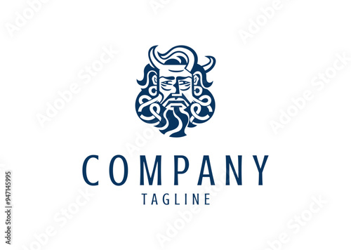 Vector illustration of Poseidon Logo Design