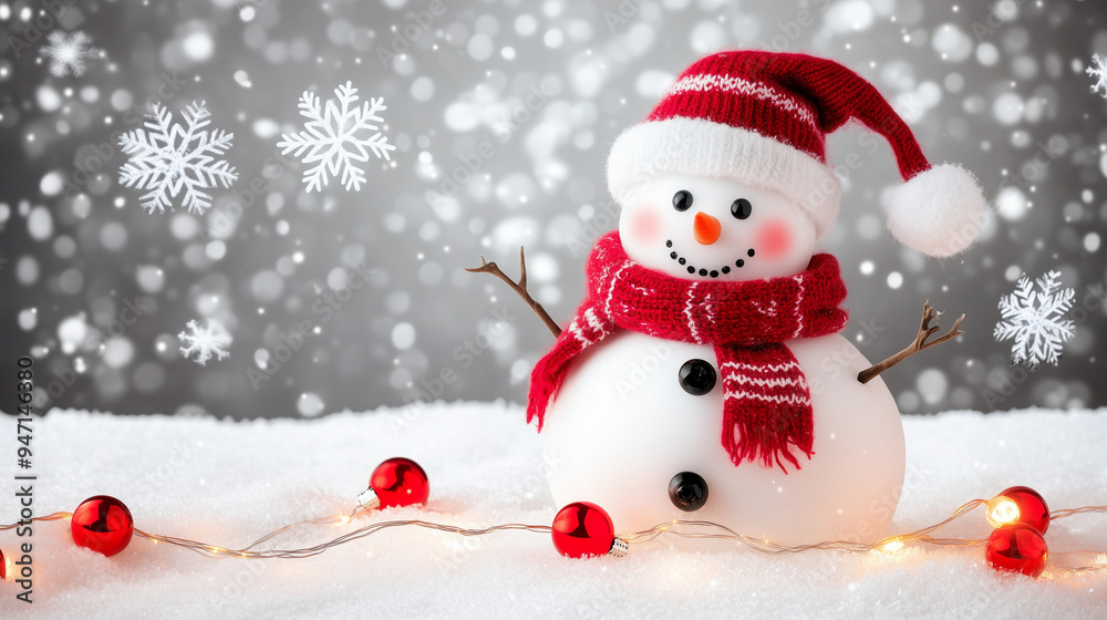 Obraz premium A beautifully decorated snowman