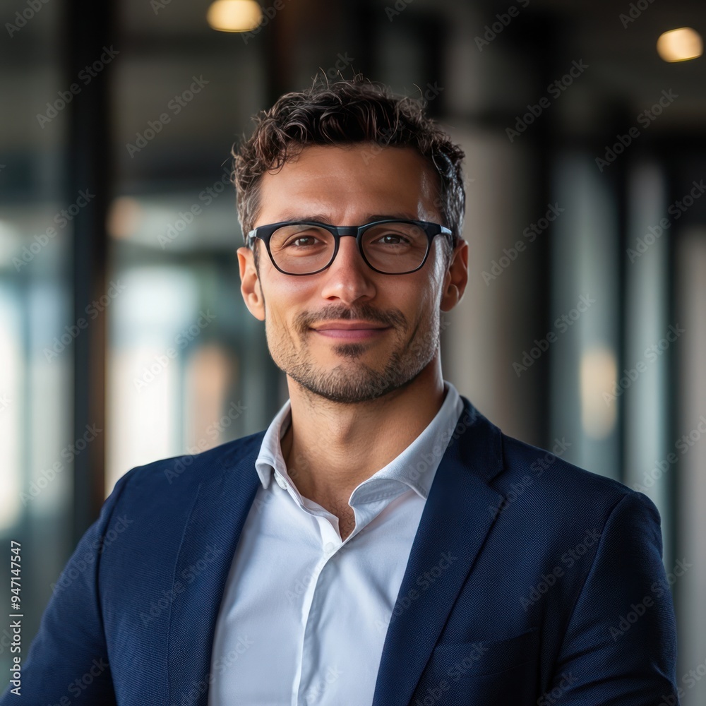 Businessman leading a successful startup company Businessman leading a successful startup company