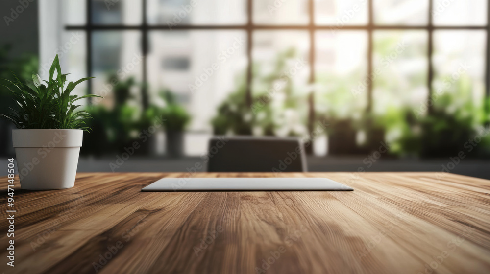 Wooden Desk Mockup. Wooden Desk Mockup.