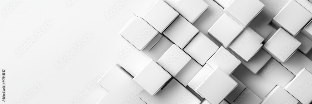 Minimalist Geometric White Cubes on a Monochrome Background, Ideal for Modern or Abstract-Themed Content Minimalist Geometric White Cubes on a Monochrome Background, Ideal for Modern or Abstract-Themed Content