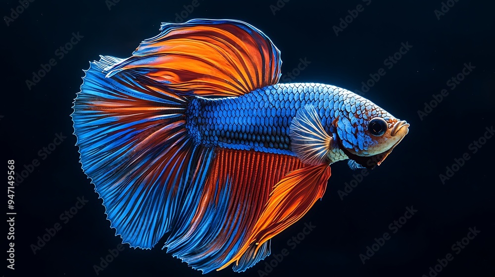 Vibrant Betta Fish with Flowing Fins Vibrant Betta Fish with Flowing Fins