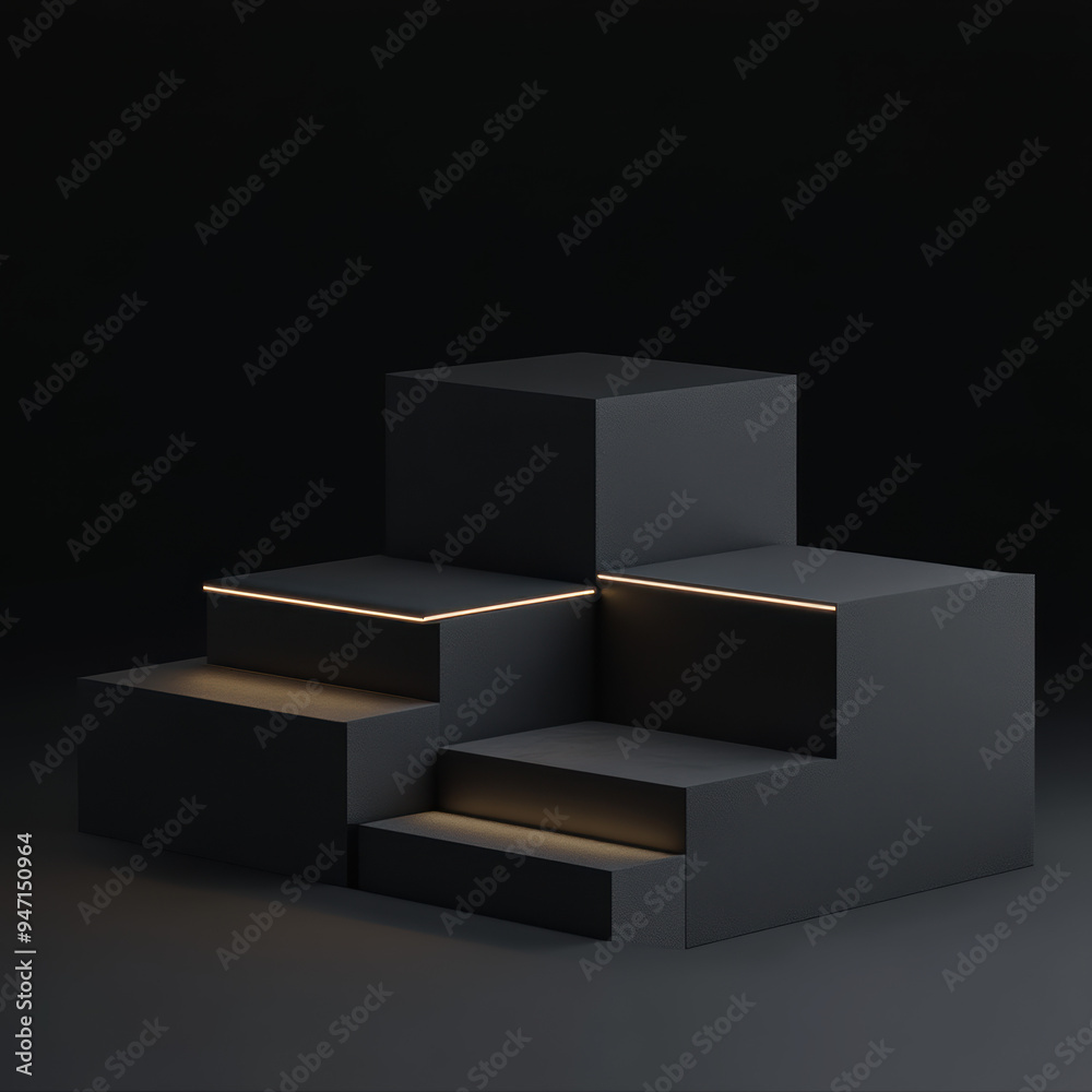 Black Steps with Glow. Black Steps with Glow.