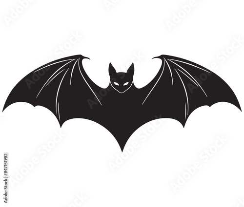 Bat icon silhouette on white background Vector illustration
