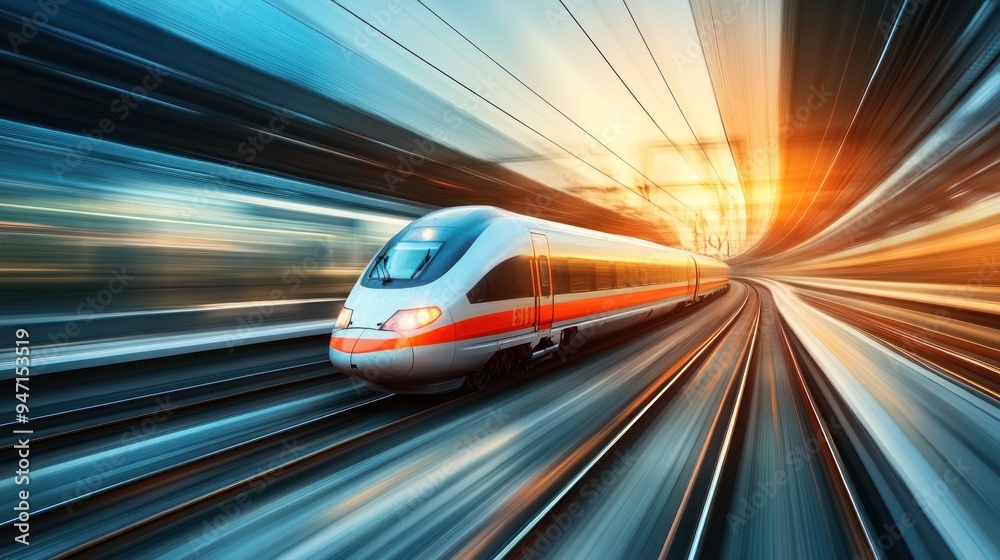 High-Speed Train in Motion High-Speed Train in Motion