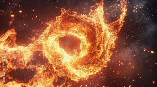 Fiery Vortex: A Blazing Circle of Fire