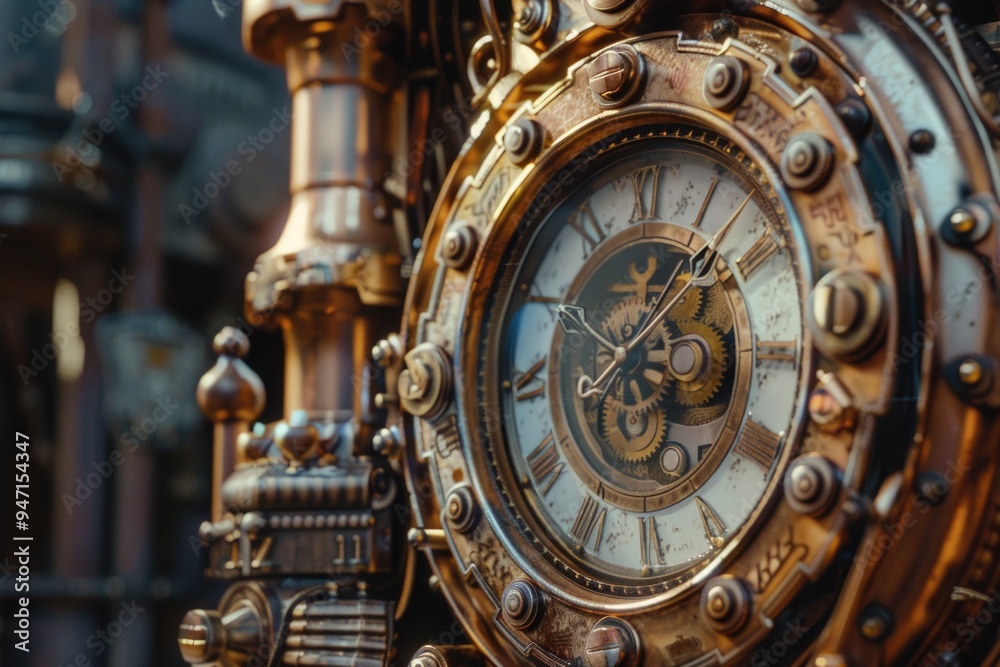 Close-up view of a clock face on the side of a building Close-up view of a clock face on the side of a building