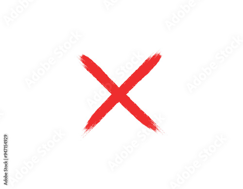 Red X Mark Vector Illustration | Cross Symbol | Warning Icon | Downloadable Stock Graphic for Web & Print