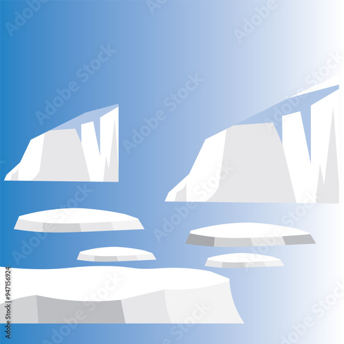 vector north pole, antarctica illustration