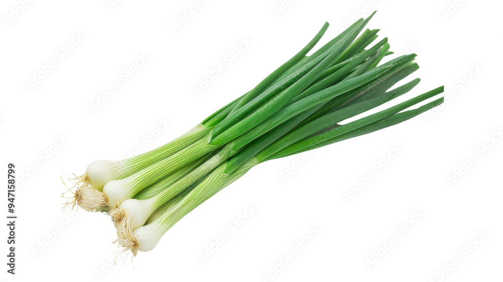 Young green onion isolated on white background Young green onion isolated on white background