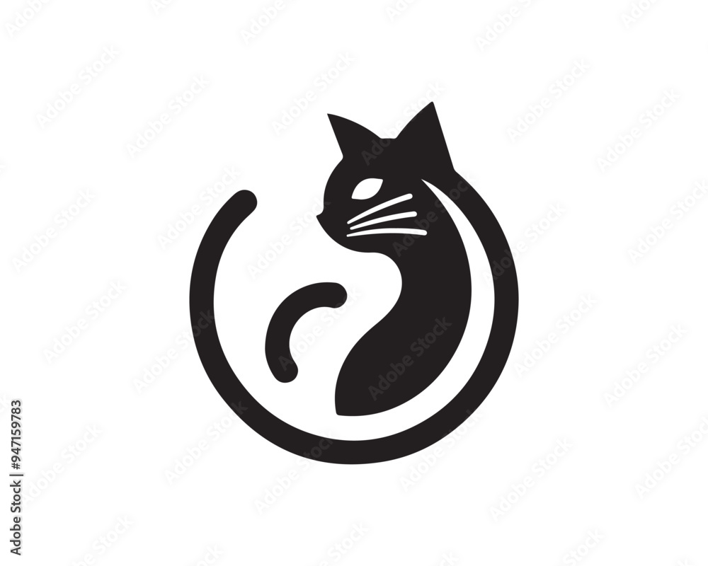 Cat head icon. Cartoon Cat face. Vector illustration. Silhouette simple. Animal Logotype concept. Cat Logo design template. Cat head icon. Cartoon Cat face. Vector illustration. Silhouette simple. Animal Logotype concept. Cat Logo design template.