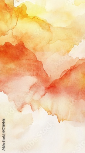 Vibrant watercolor abstract artwork with warm oranges and yellows, perfect for backgrounds and creative projects. photo