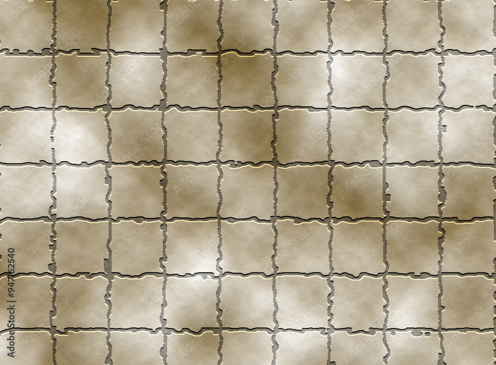 Fototapeta premium Brown tile Seamless decorative pattern with glitter lines and marble polygons. Stone Blocks Seamless Texture effect