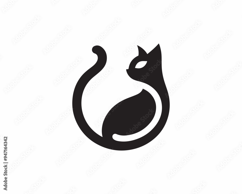Silhouette Cat logo design icon symbol illustration Silhouette Cat logo design icon symbol illustration