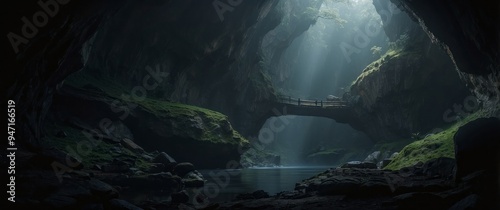 A Bridge Spanning a Dark and Misty Gorge