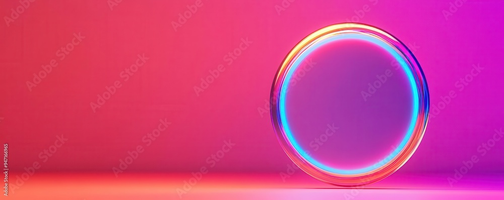 Obraz premium A glassmorphic loading spinner with a translucent circle and glowing animation, glassmorphism, loading spinner, glowing