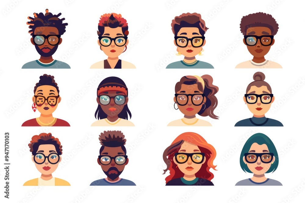 A group of individuals with eyeglasses on their faces A group of individuals with eyeglasses on their faces
