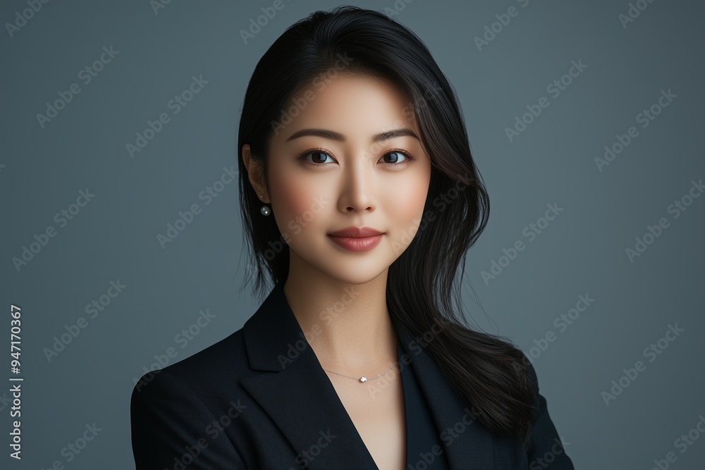 Confident Woman in Suit Looking at the Camera Confident Woman in Suit Looking at the Camera