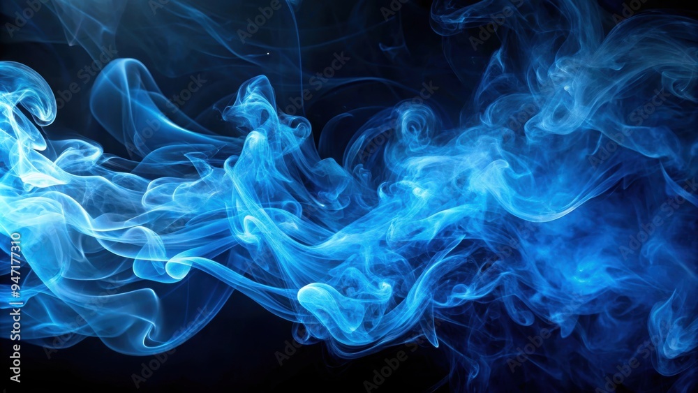 Abstract blue smoke swirls on a dark background, smoke, abstract, blue, texture, swirling, ethereal, mysterious, artistic Abstract blue smoke swirls on a dark background, smoke, abstract, blue, texture, swirling, ethereal, mysterious, artistic
