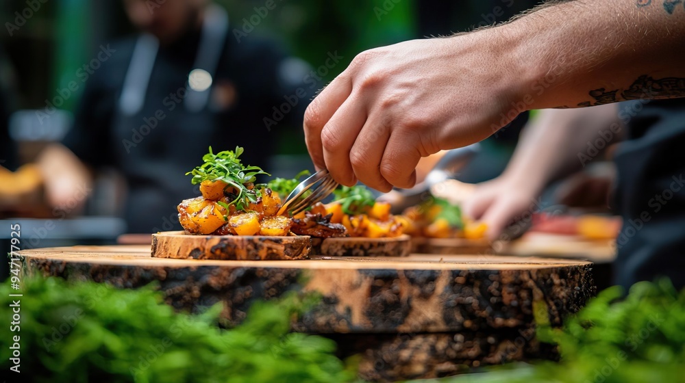 Overhead view of people gathered around a table, sharing a meal. Overhead view of people gathered around a table, sharing a meal.